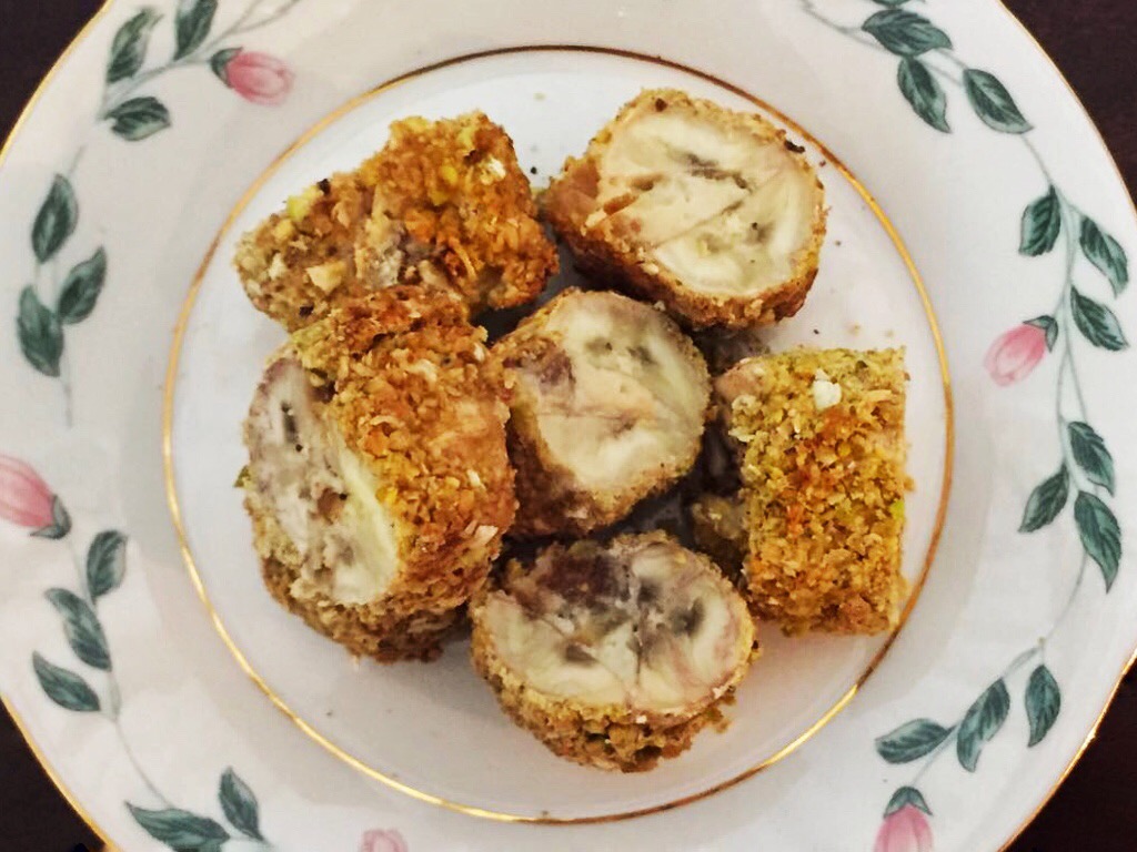 Baked Banana & Ricotta Bites